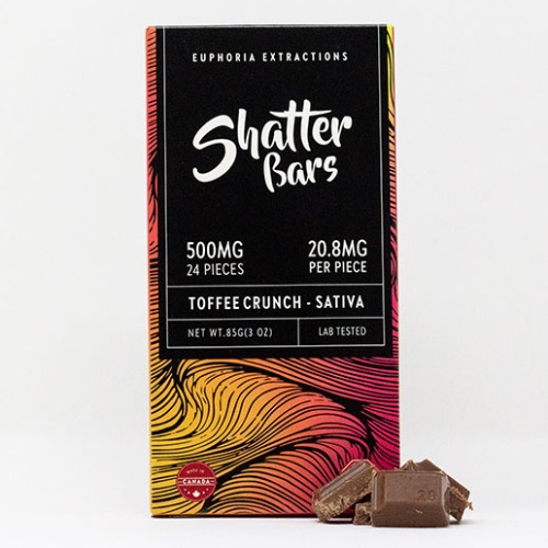 500mg Toffee Crunch Sativa Shatter Bar from Oshawa cannabis dispensary