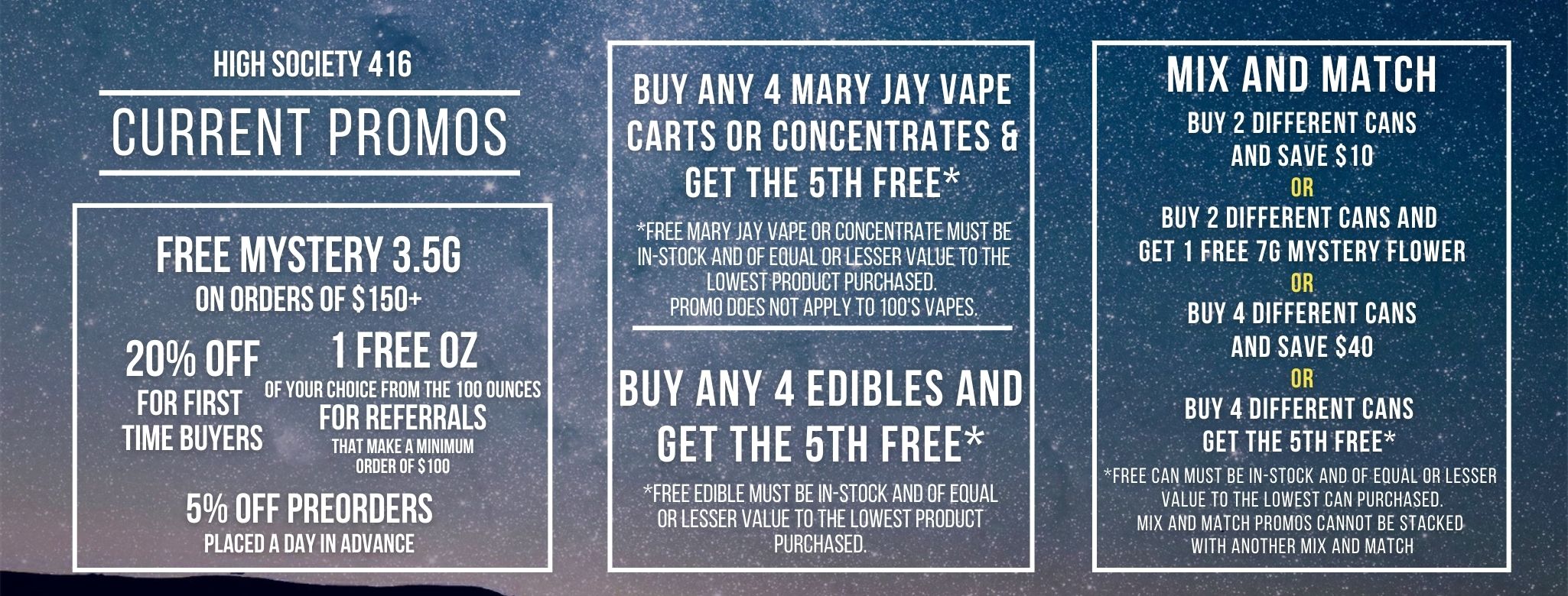 All Promos Banner - CHOICE & Mystery Flower & Vape Update